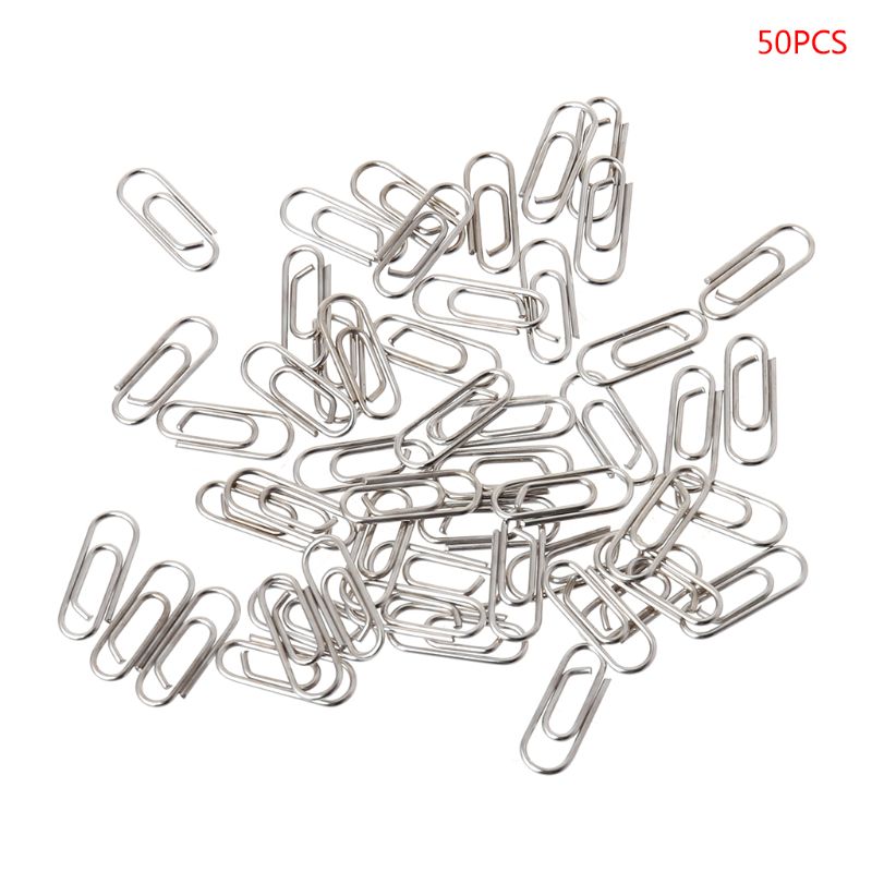 50Pcs Small Mini Metal Paper Clips Bookmarks Photos Letter Binder Clip School Supplies Stationery Office Accessories