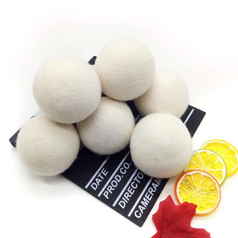 6 pièces 6cm blanc feutre boule de laine perles pour faire artisanat feutre Poms laine Roving réduire l'électrostatique de vêtements balle sèche