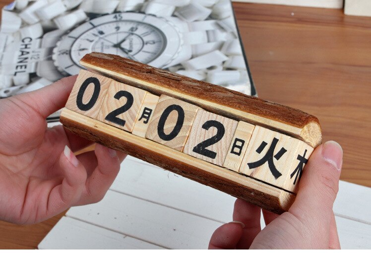 decoratieve bureau kalender, vintage hout universele kalender, eeuwigdurende kalender, DIY houten kantoor kalender