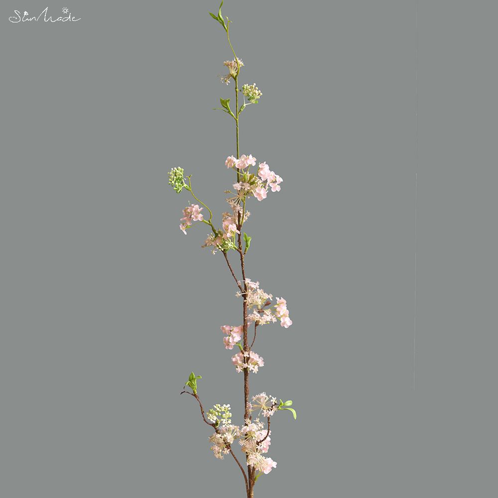 Flores artificiales de rama larga para decoración del hogar, sauce nevado, hecho al Sol, para boda y granja: Pink