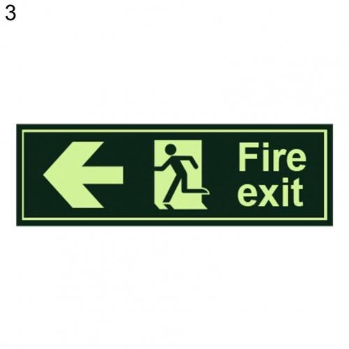 Useful Emergency Escape Fire Safety Exit Sticker Rectangle Shape Safety Exit Sticker Scratch Resistant for Mall: 3