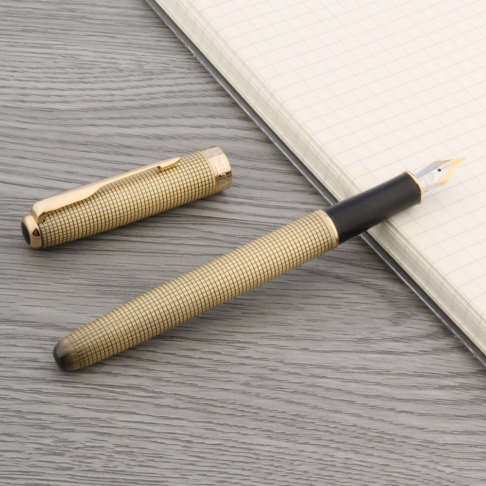 Jinhao 75 Vulpen Frosted Zwart Geborsteld Veer Titanium Zwarte Briefpapier 0.7Mm Inkt Pen Schoolbenodigdheden: A8