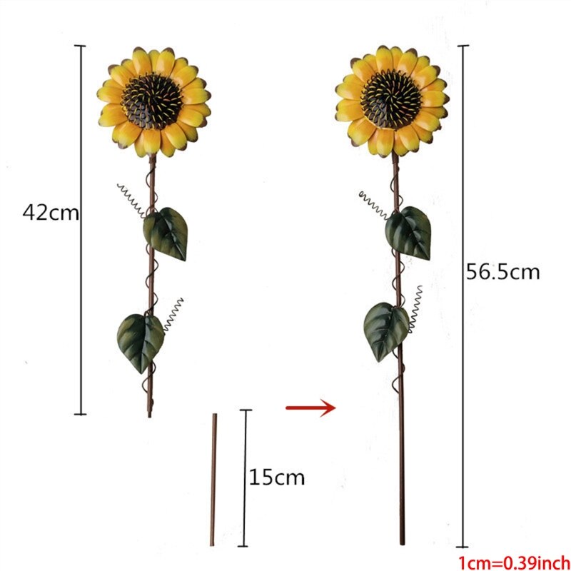 Metallo dell'annata di Girasole Giardino Palo di Metallo Giardino Prato Iarda terrazza Decorazione della parete di Girasole Decorazione interno all'aperto