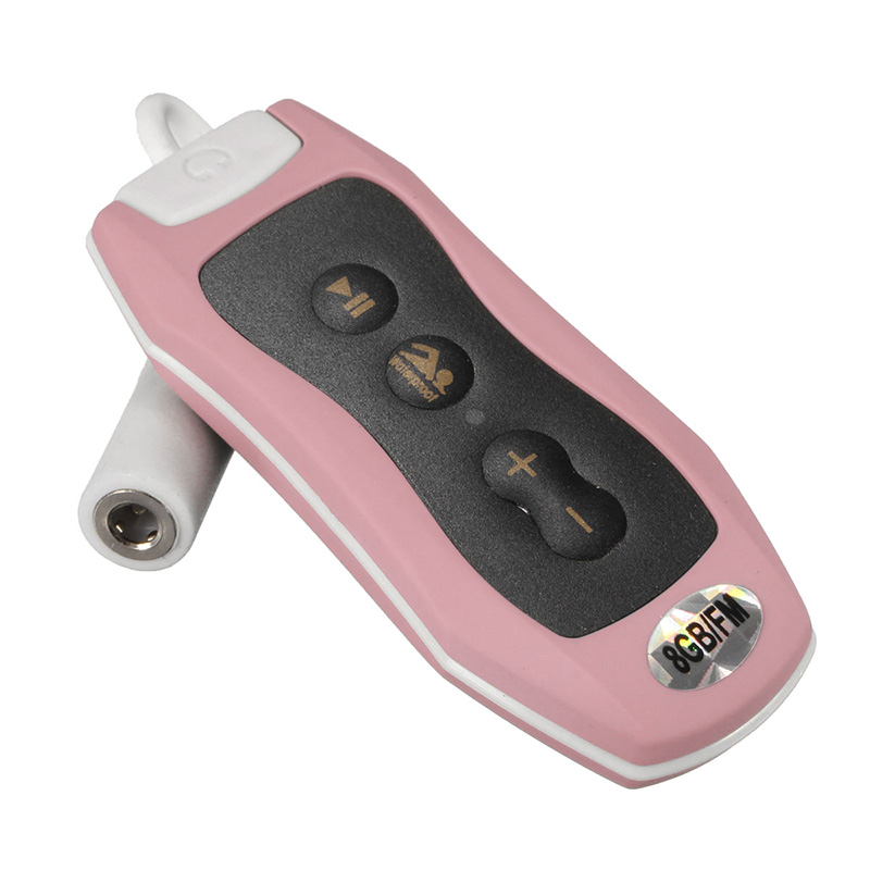 Top 8gb mp3 spiller svømning undervands dykker spa + fm radio vandtætte hovedtelefoner pink