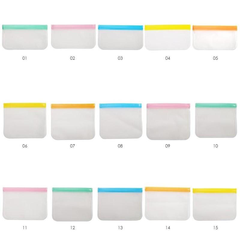 Reusable Silicone Food Storage Bags Leakproof PEVA Fruit Food Freezer Bag Fruit Meat Milk Organizer Ziplock Kitchen Supplies