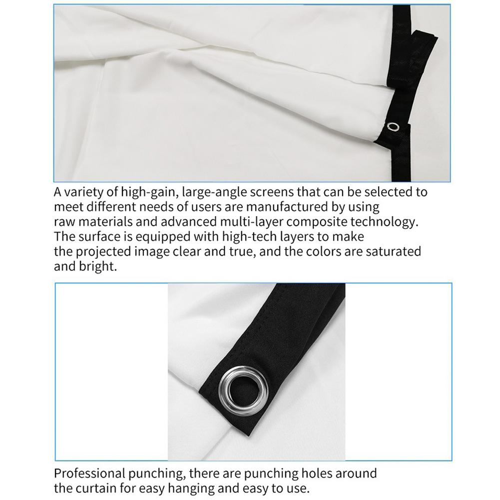 Viugreum Projector Simple Folding Screen Portable Home Outdoor KTV Office 3d HD Projector Screen Projection Screen PC Office