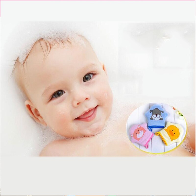 Baby Bath Sponge Cartoon Super Soft Cotton Brush Rubbing Towel Ball Bath Gloves Baby Bath Brushes