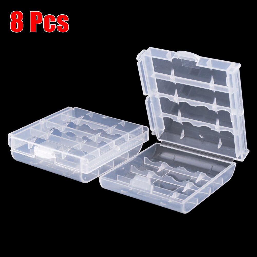 2/4/8Pcs Cassa del Supporto di Plastica Scatola di Immagazzinaggio Della Copertura per il 10440 14500 AA AAA Contenitore di Batteria Contenitore sacchetto di Caso Dell&#39;organizzatore Della Cassa Della Scatola: 8pcs