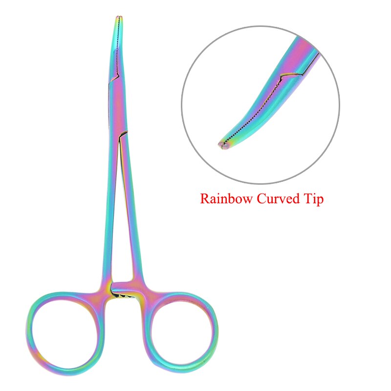 12.5cm Hand Tool Hemostatic Forceps Pet Hair Clamp Fishing Locking Pliers Epilation Tools Straight Curved Tip Pet Forceps D0001A: D0001A-17