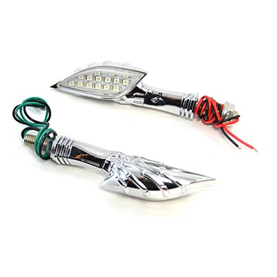 2x Chrom Schädel Geister Blinker Motorrad LED Blinker Licht für Harley Zerhacker Suzuki Honda Yamaha Universal-: Chrom klar hell