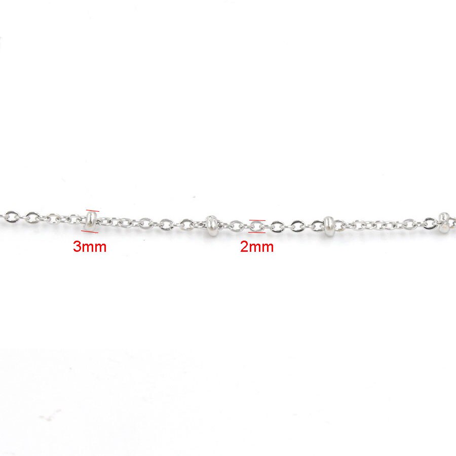 5pc 316L Stainless Steel 45 50 55 60cm Long Rolo Cable Chain Necklace Gold Steel Rose Gold 3mm Ball Bead Necklace Chain Jewelry