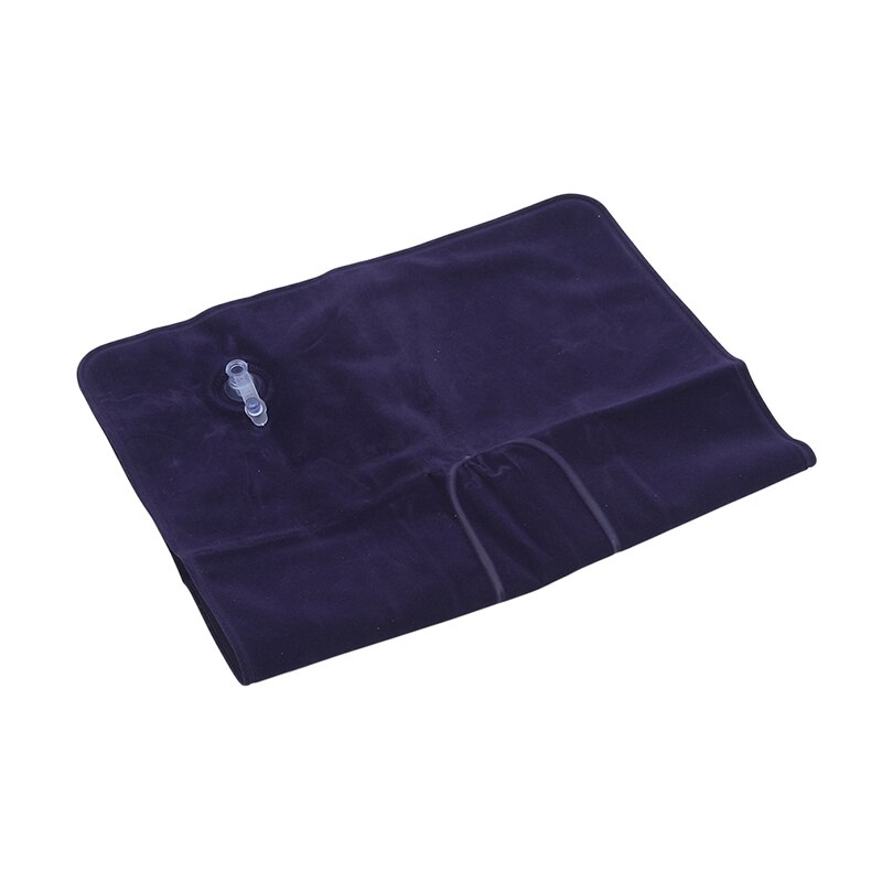 Draagbare Zachte Ultralight Opblaasbare Pluche Air Kussen Slaap Kussen Reizen Slaapkamer Wandelen Strand Auto Vliegtuig Hoofd Rest: Deep purple blue
