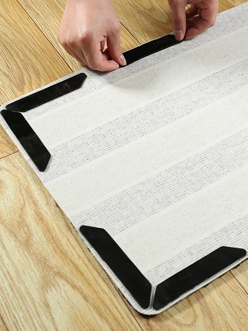 8pcs Adhesive Rug Carpet Pad Fixed Sticker Rug Corners Silicone Anti Slip Tape Gripper For Bath Living Room Bedroom Dropshiping