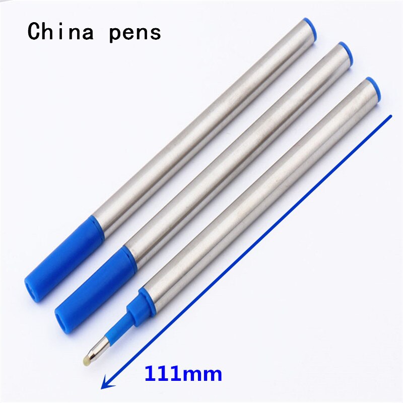 Luxury pen quality 520 log wood Business office Rollerball Pen School student stationery Supplies Ball point Pens: 3pcs ink Blue