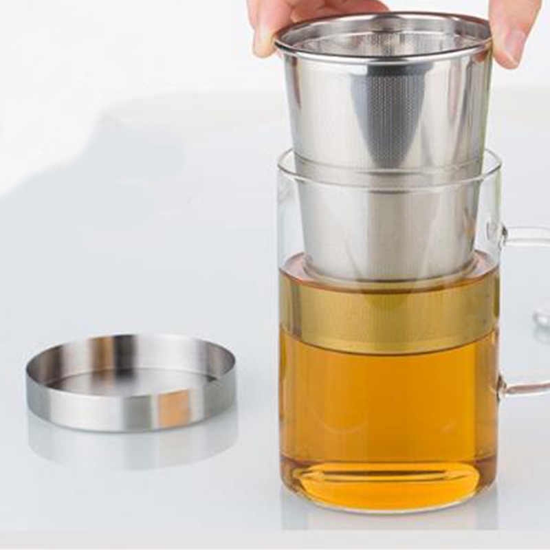 500ml resor värmebeständig glas te infuser mugg med rostfritt stål lock kaffekopp tumlar kök värmebeständig stor