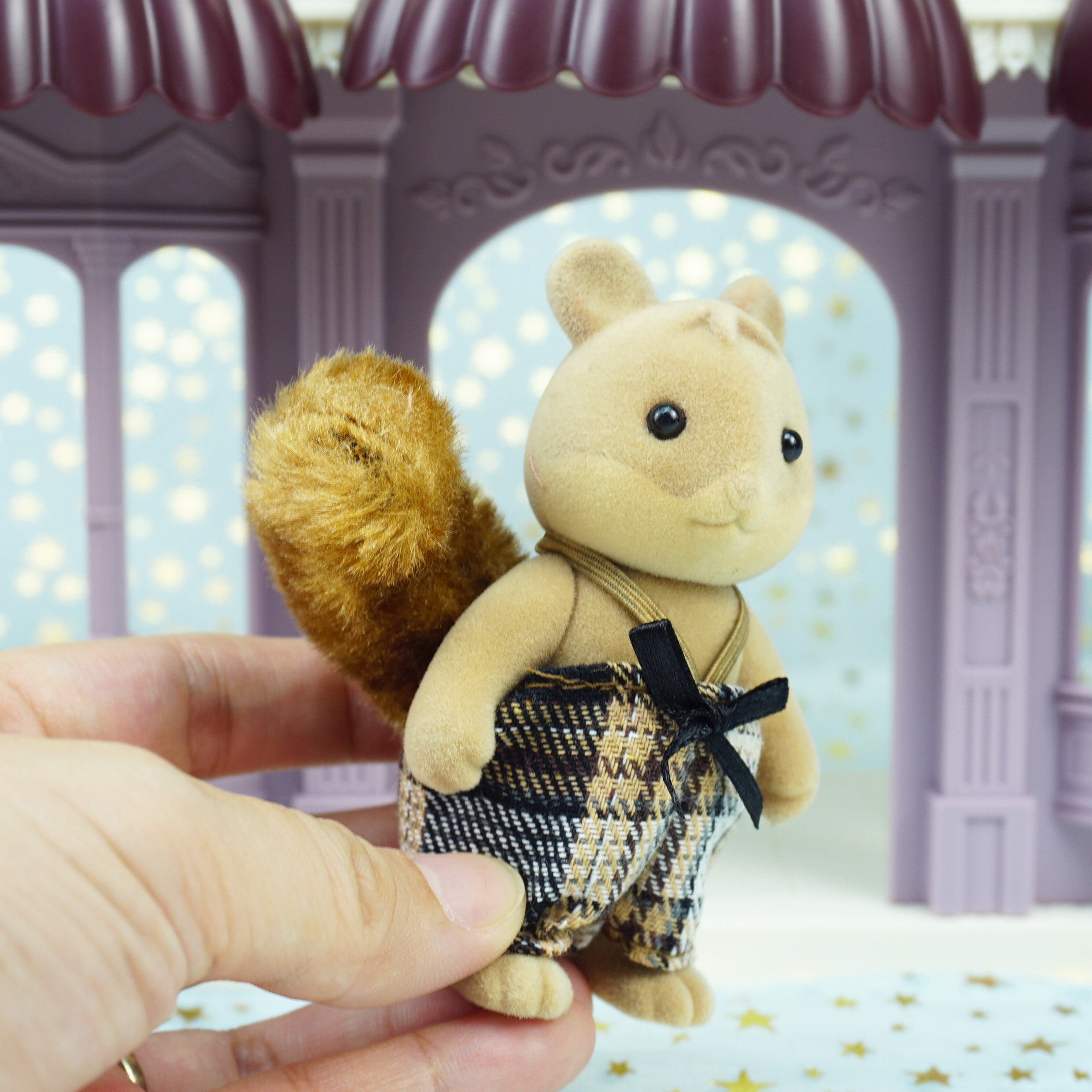 1:12 Forest Animal Family Picnic Tent Set Toy Furniture Miniature 1/12 Bear Squirrel with tail Girl Pretend Play Set Christmas