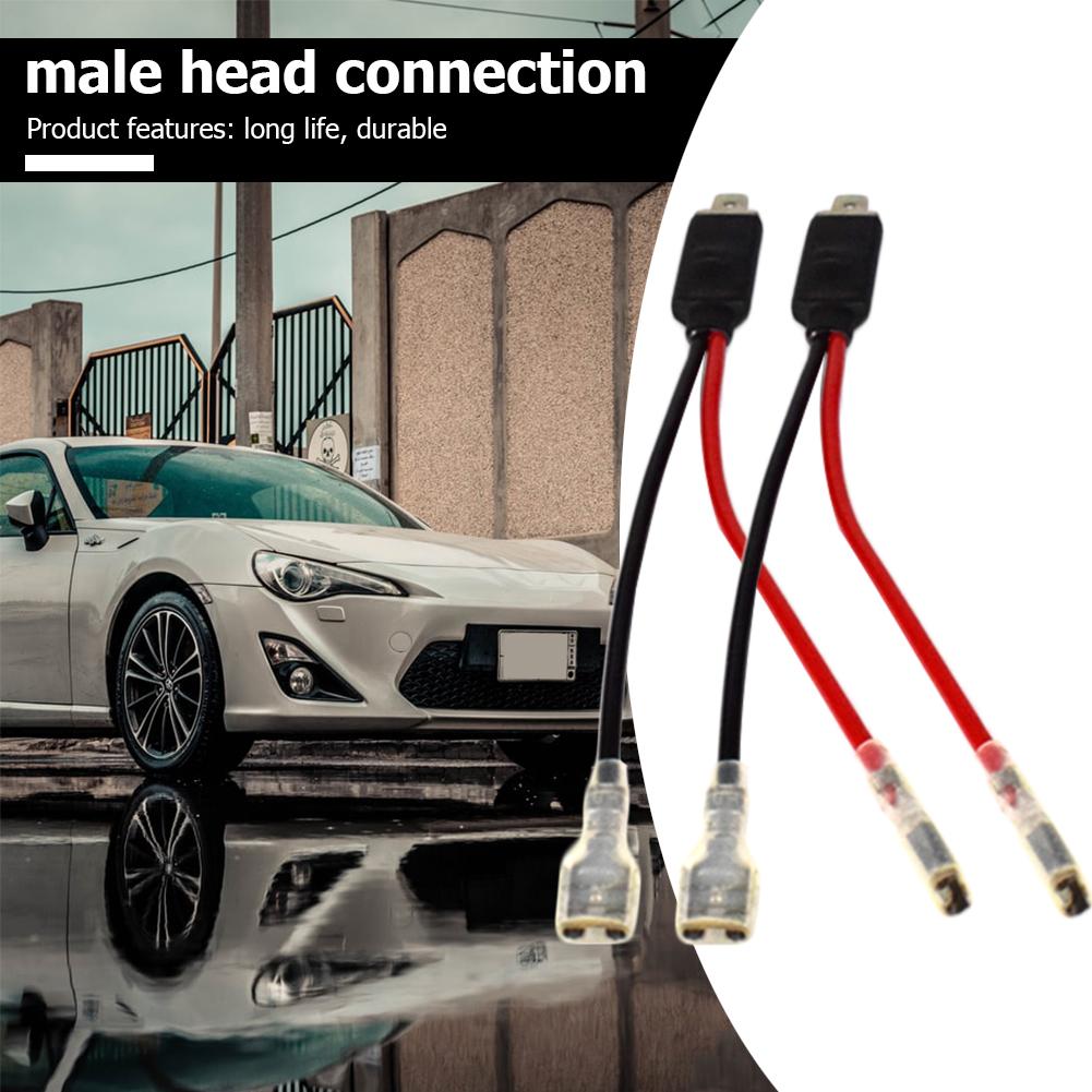 Safety Headlight Adapter Cables High 2x Male Plug Single Diode Converter Adapter Cables for H1 LED HID Headlight Bulb
