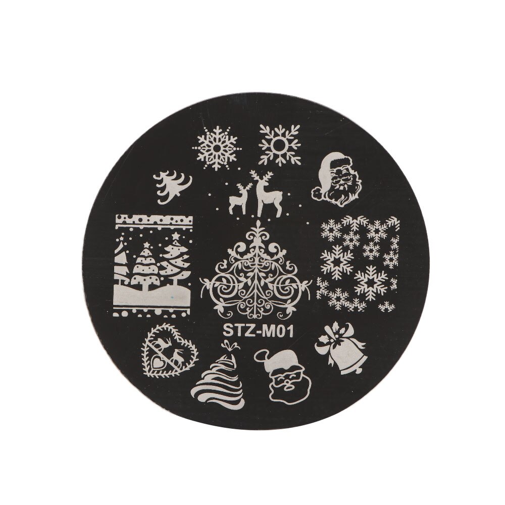 Pochoirs pour ongles, modèle de sapin de noël, renne, plaque d&#39;estampage, Nail Art: M01