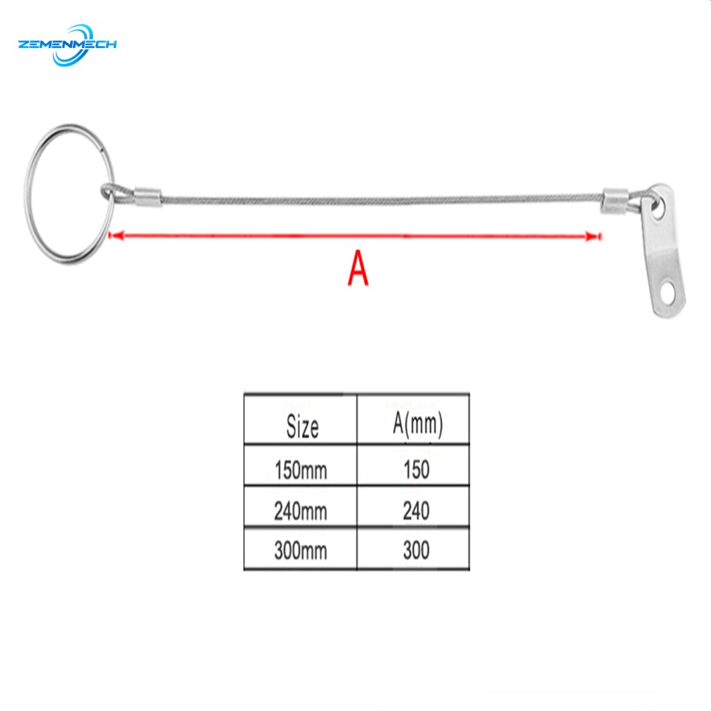 316 Stainless Steel Lanyard Cable Safety Tether Wire for Loss Prevention 1 Loop With Quick Release Ring & Rubber Coating Marine