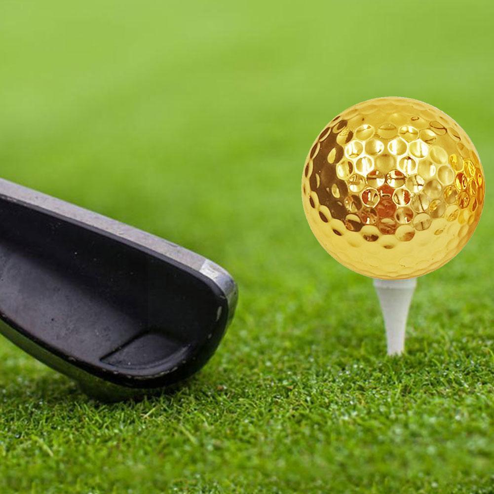 Gold Golf Balls For Golfer Indoor Outdoor Swing Practice Christmas Balls Friend Training For Father Putter