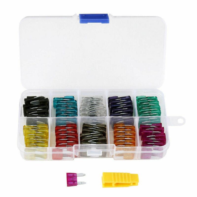 120 Pcs Profile Small Size Blade Car Fuse Assortment Set for Auto Car Truck 2/3/5/7.5/10/15/20/25/30/35A Fuse with Plastic Box