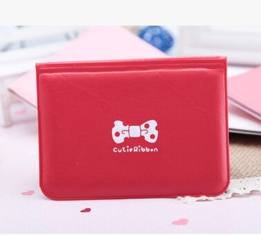 12 Bits Boog-knoop Afdrukken Kaart Geval Meisje Vrouwen Zakelijke Creditcard Houder Lederen Id Kaarthouder Cover kaarthouder Portemonnee: red