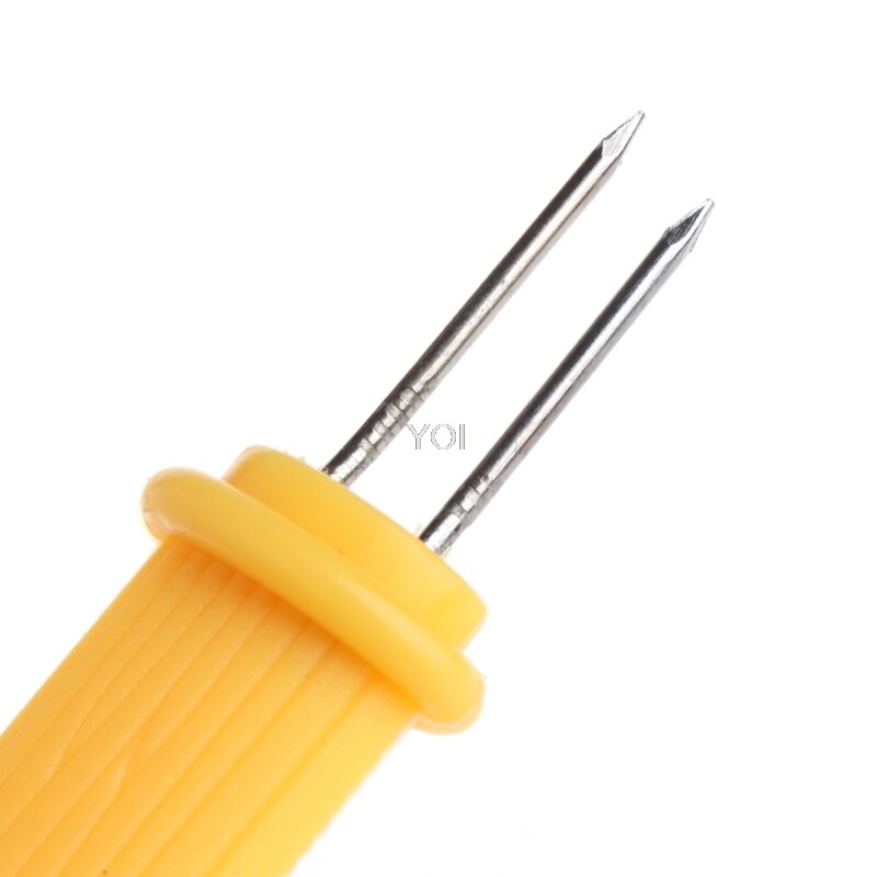 Stainless Steel Corn On The Cob Holders Skewers Forks BBQ Food Yellow Sticks
