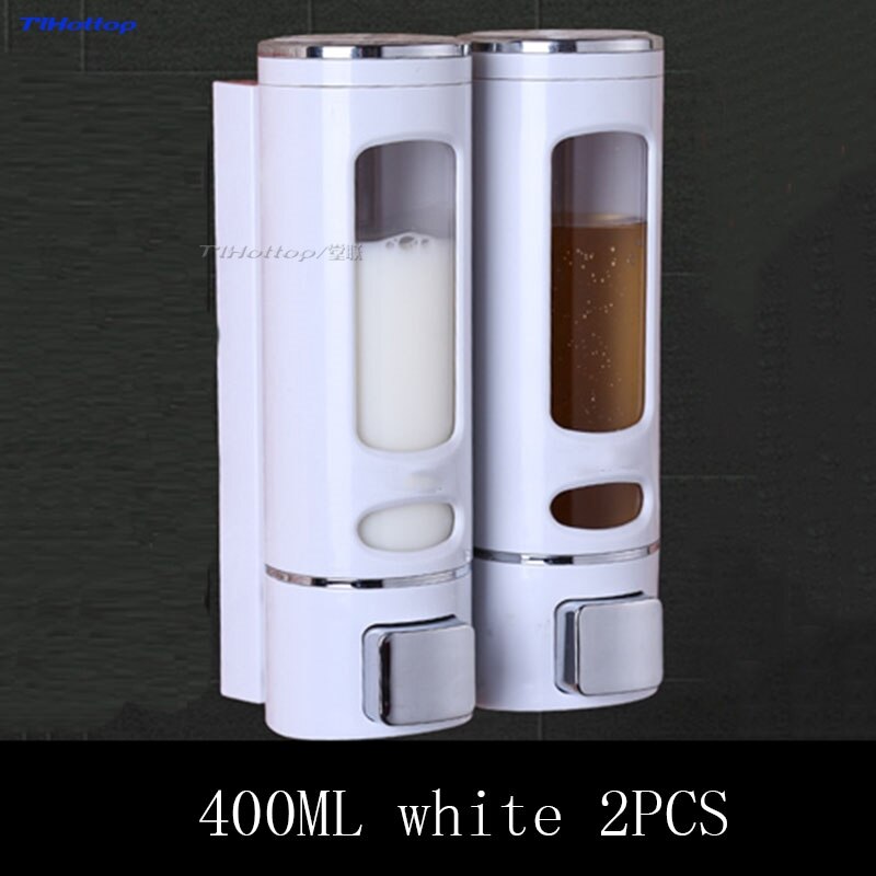 B Wall Mounted Shampoo Soap Sanitizer Dispenser Single / Double: 800ML white 2PCS