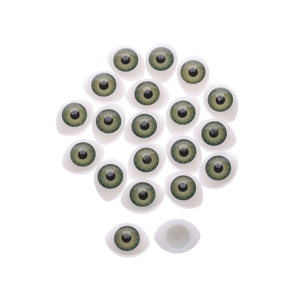 20 pçs/set quente nova boneca olhos de segurança para diy brinquedo olhos animais brinquedo fantoche fazer dinossauro olhos diy artesanato acessórios brinquedos diy olhos: Verde / 14x19mm