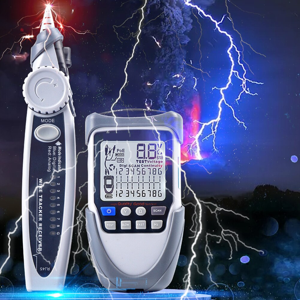 ET612 / ET613 LCD Digital Network Cable Tester Tracker POE Wire Checker Tracker Continuity POE Wire Wiremap Checker Scan Tools