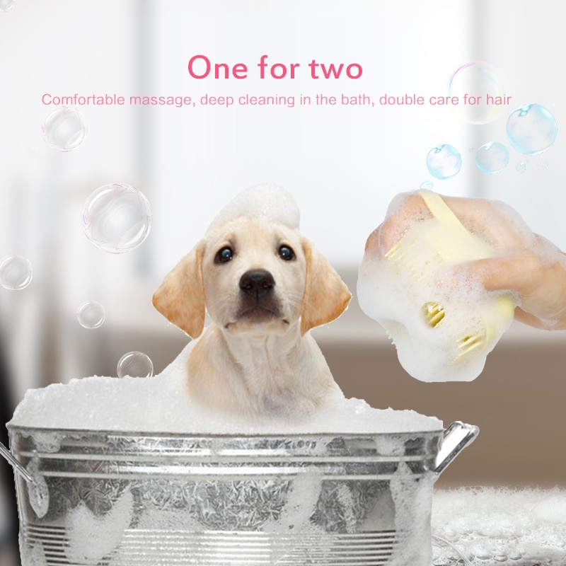 Hond Bad Borstel Kam Pet Spa Massage Borstel Zachte Silicone Honden Katten Douche Haar Grooming Cmob Hond Schoonmaken Tool dierbenodigdheden