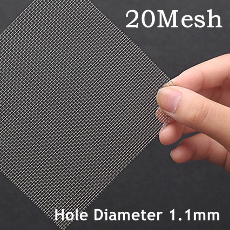 4-400 mesh 30 x 30cm ruostumaton teräsverkko suodatin verkko metalli etukorjaus kiinteä verkko suodatin kudottu lanka seula levy suodatin: 20 mesh