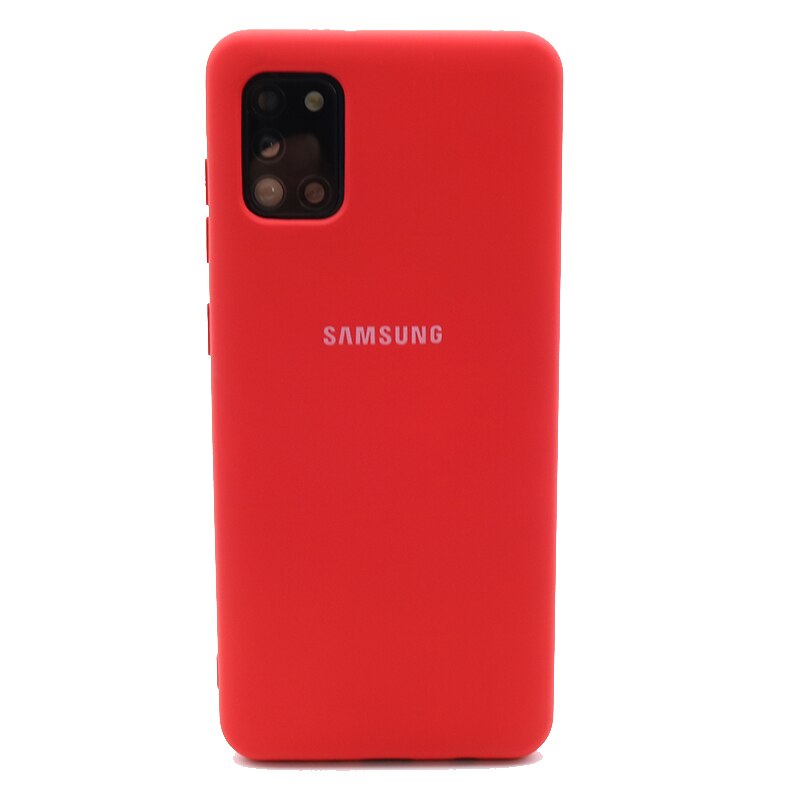 Samsung Galaxy A31 Flüssigkeit Silikon Fall Weichen Seidige Shell Abdeckung Galaxy A 31 Soft-Touch Zurück Schutzhülle: Red