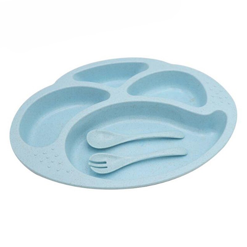 Baby skål barn tallrik barn porslin baby mat skål frukt mellanmål sub-rutnät middag tallrik mat rätter: Blå