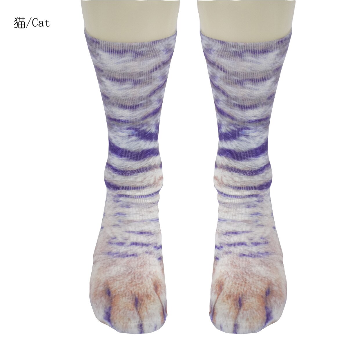 Calcetines húmedos de animales, medias de tubo medio con Pata de Gato, dibujos animados,