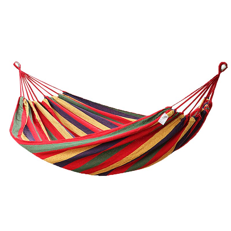 Hangmatten Single Swing Draagbare Outdoor Camping Reizen Stoel Regenboog Gestreepte Houten Stok Hangmat