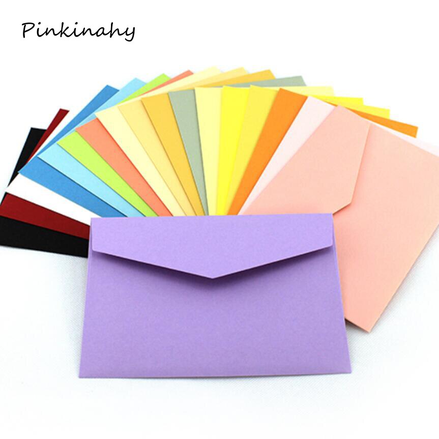 Enveloppes Kraft couleur bonbon solide, 10 pièces, jolies Mini enveloppes pour carte Scrapbooking, carte d&#39;invitation de fête de mariage, cartes de vœux,
