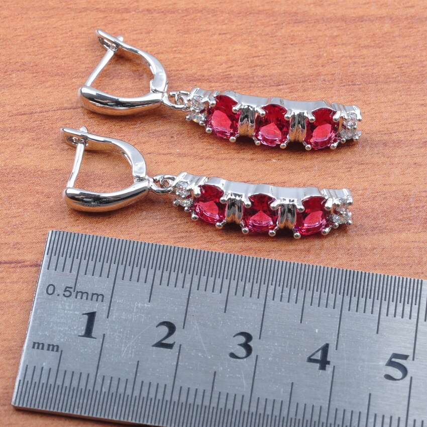 Sieraden sets rozenrode zirkonia trouwsieraden voor dames oorbellen armband ring sets  js0155