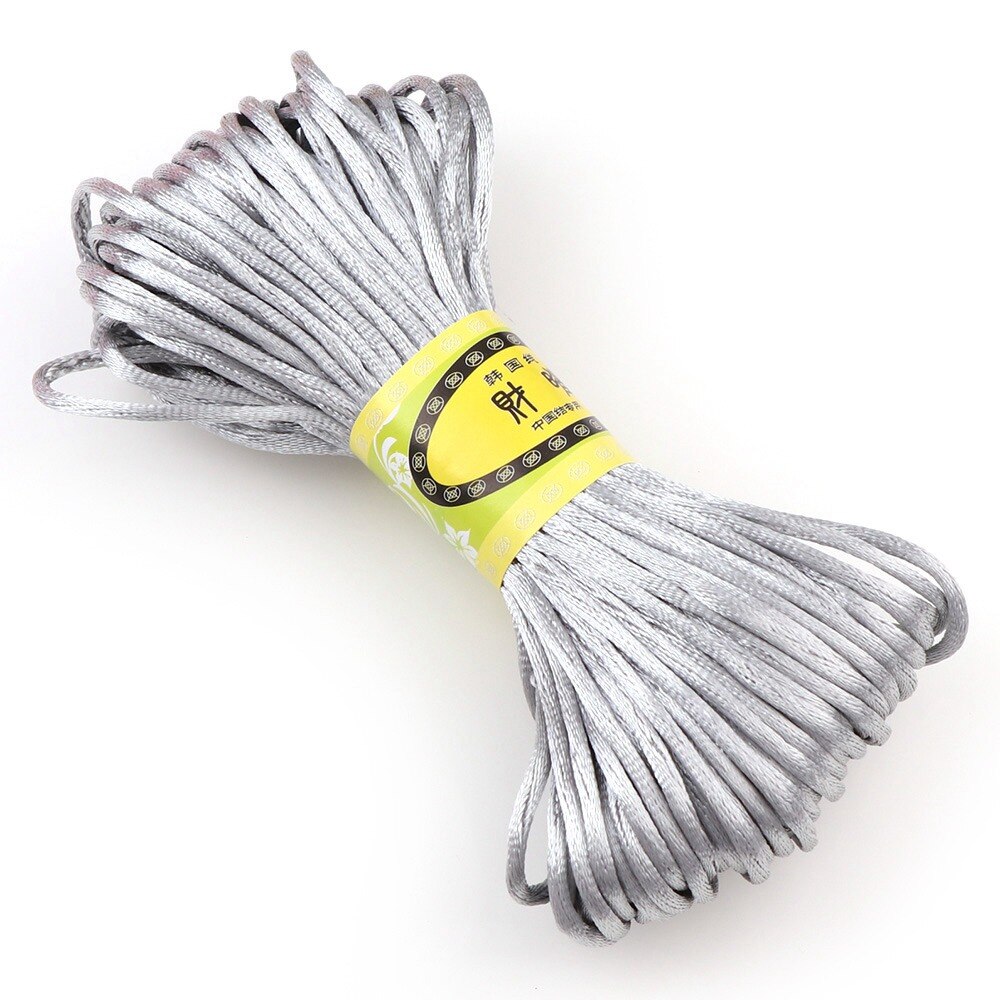 20 M/lot tressé macramé soie macramé corde fil fil fil 2mm bricolage noeud chinois Satin Nylon Bracelets faire des résultats perles: 18