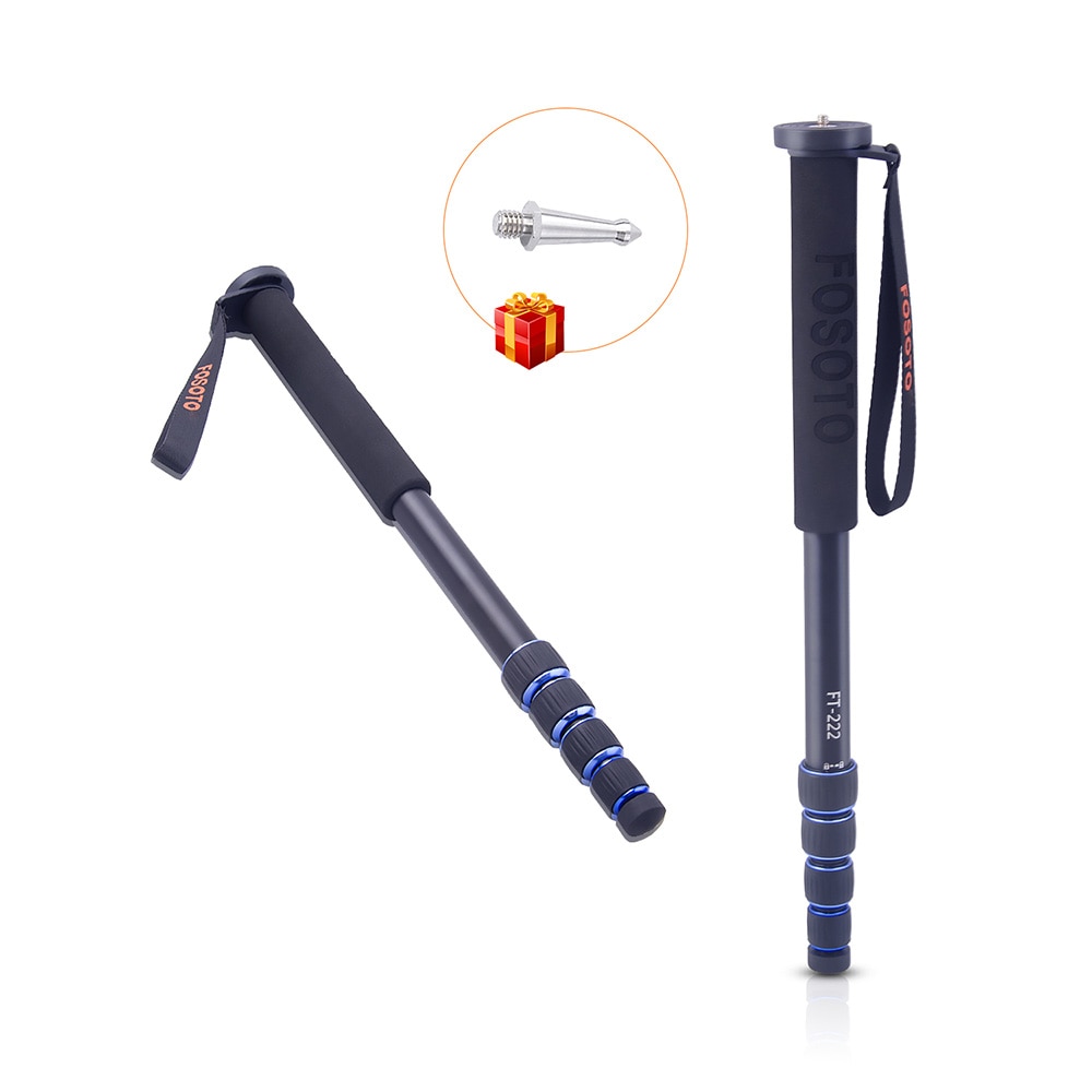 Fusitu FT-222 Portable Aluminium Camera DSLR Monopod Walking Stick for Canon Nikon Sony DSLR DV with 5 Section