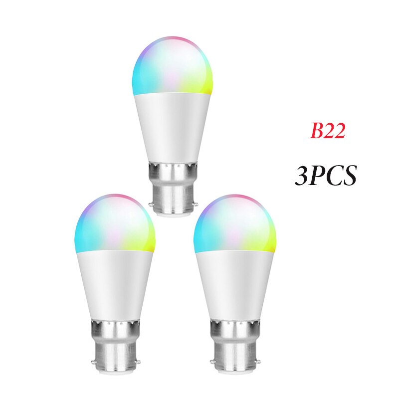 Smart Led Lamp 6W Wifi Rgb Kleur Veranderende Licht Toepassing Controle Alexa/Google Smart Home Verstelbare Lamp: E27 3pcs