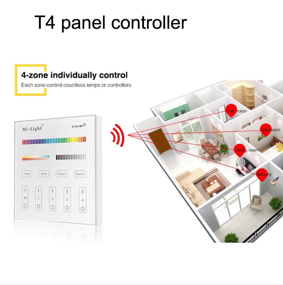 LED Panel Lamp Ultra Slim 6W 12W 15W WIFI RF Remote Round Concealed RGB CCT RGBW RGB White Lamp ceiling recessed downlight 220v: T4 panel controller