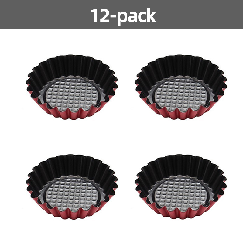 12- -pack tårtform cupcake cake muffinsform plåt panna bakverktyg kolstål: 9.8 x 7.5 x 2.4cm