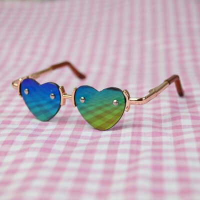BJD Golden Sunglasses Heart Glasses Bookman Prop For 1/3 24" 60cm SD SD17 70CM DD DOD DK DZ Volks Doll HEDUOEP: mix-color