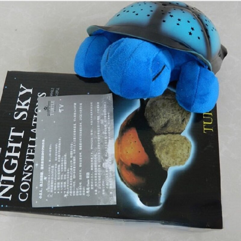 Lámpara de proyector de tortuga de peluche para niños, proyector de cielo estrellado de música, juguete luminoso para dormir, decoración de dormitorio, luz nocturna