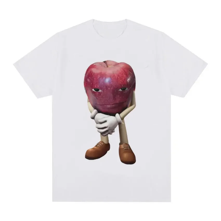 Drôle moi Asf pomme avec visage Meme t-shirt unisexe t-shirts hommes rétro décontracté à manches courtes t-shirts hauts