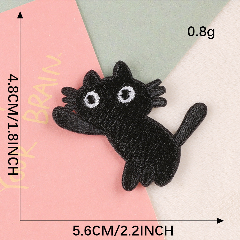 Parches bordados Para Ropa gatos lindos negro hierro en niños coser Parches Para Ropa Infantil Naszywki chaqueta Bordado Mochila Diy: Cobre envejecido