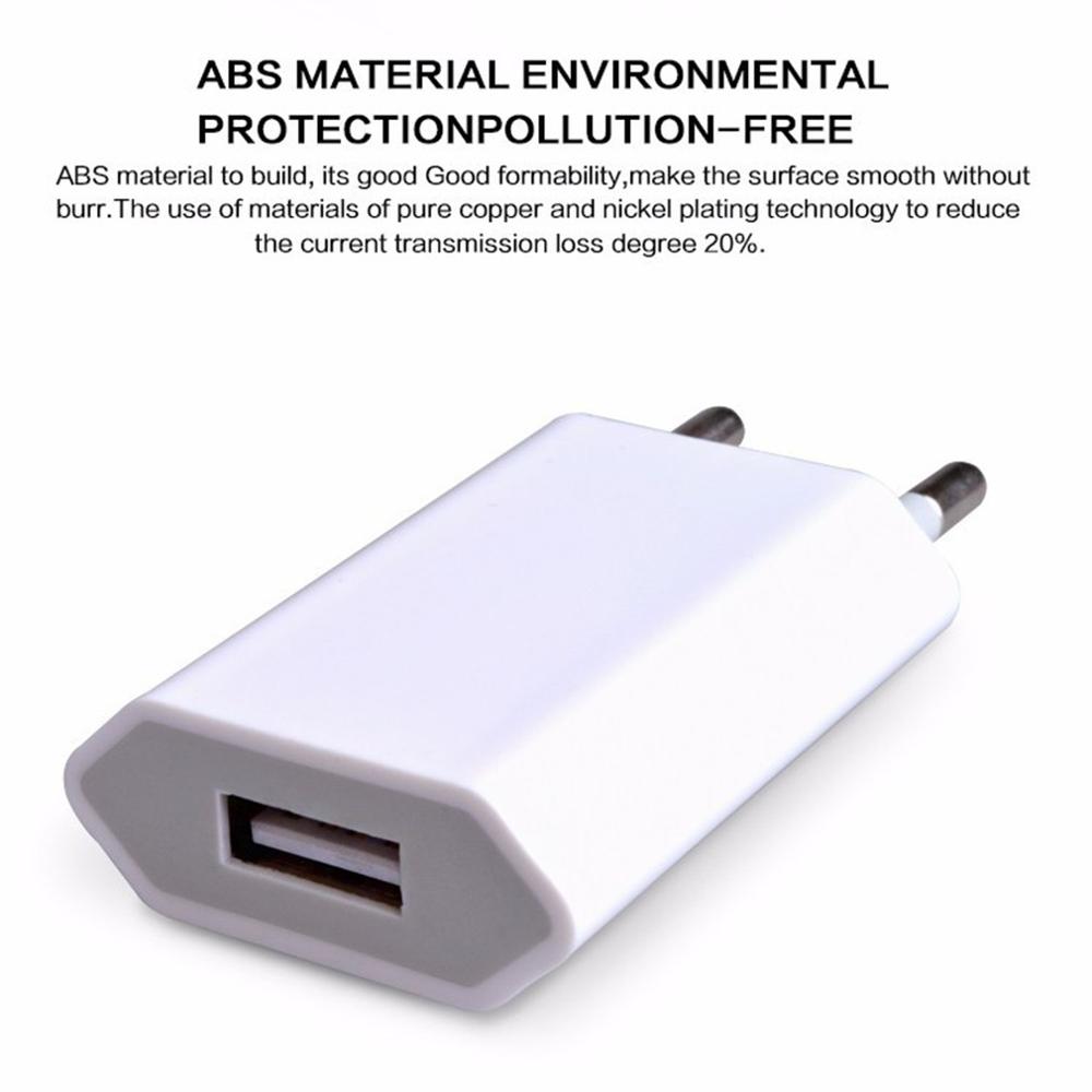 Drikkbar usb-havn hurtigladeruttak 5v 1a usb Europa veggladeradapter til iphone 7/6s/6s Plus /6 Plus