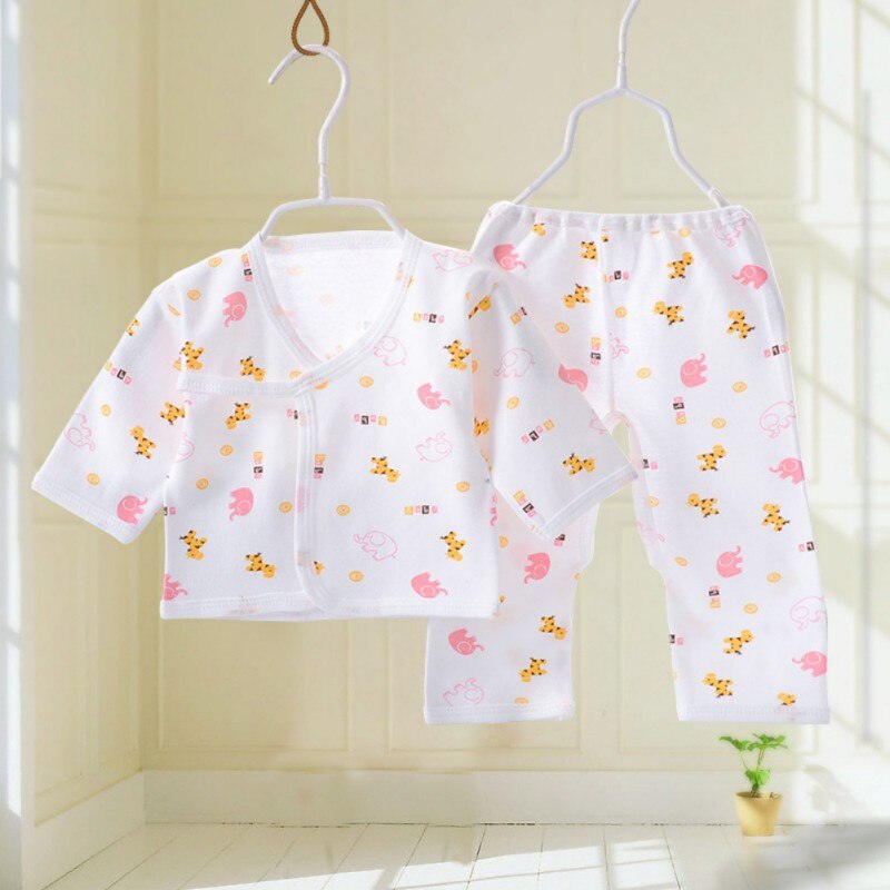 0-3 Months born Infant Baby Cotton Underwear Set Boys Girls Clothing Suit Breathable Cartoon Animal Pattern Clothes