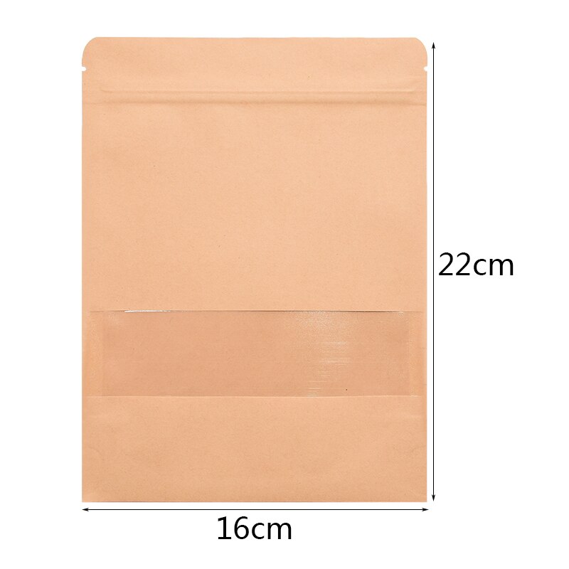 10Pcs Kraft Paper Food bags Stand up Pouches Coffee Sweet Candy Packaging Dried Food Fruit Cookie Storage Zip Lock Sealing Bags: B06-10PCS